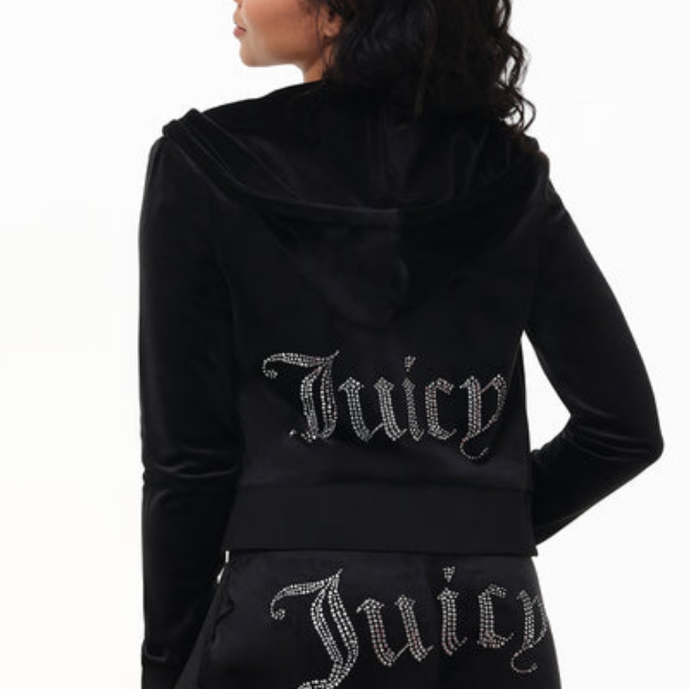 Juicy couture velour track suit black